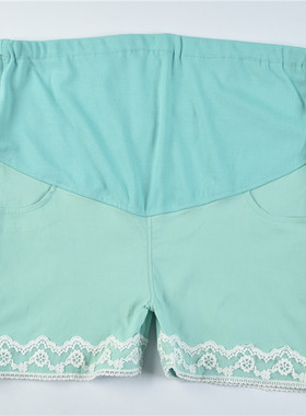 428天然粘纤孕妇蕾丝花边五分安全裤女69282准妈妈高腰打底短裤夏