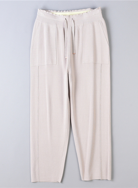 1222韩版坠感针织休闲裤女L76276秋冬宽松显瘦软糯锥形高腰九分裤