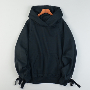 日单男女生加绒连帽卫衣12.9L84168宽松落肩袖 上衣 袋鼠兜秋冬帽衫