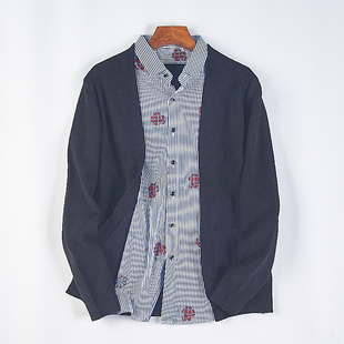 毛衣 洋气长袖 精品休闲假两件针织衬衫 上衣男女1111H76788秋冬时尚