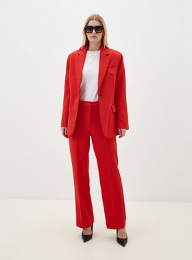 高品质原单红色休闲西装女3.25H82177春秋新款一粒扣修身西服外套