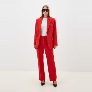 西服外套 一粒扣修身 高品质原单红色休闲西装 女3.25H82177春秋新款