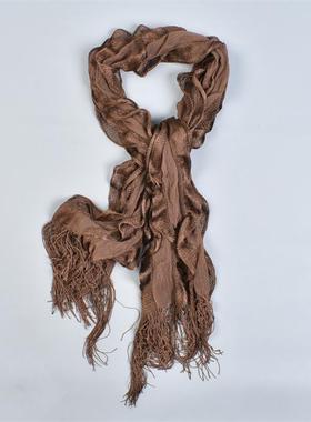 复古女式流苏围巾2.11L81351波浪木耳边四季百搭装饰气质围脖纱巾