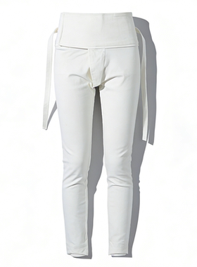 日本祭典节日亲子武道裤83157成人儿童高腰魔术贴白色武士剑道裤