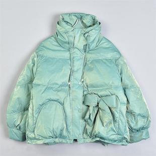 426高端设计感蝴蝶结短款 羽绒服女81376甜美宽松显瘦90白鸭绒外套