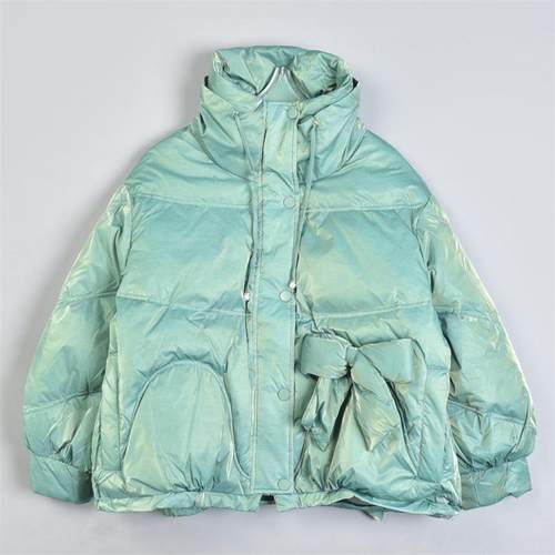 426高端设计感蝴蝶结短款羽绒服女81376甜美宽松显瘦90白鸭绒外套