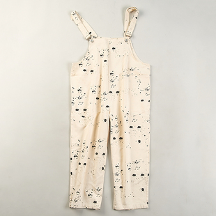 长裤 油漆印花牛仔背带裤 女3.11H73119春秋夏宽松舒适青春休闲工装