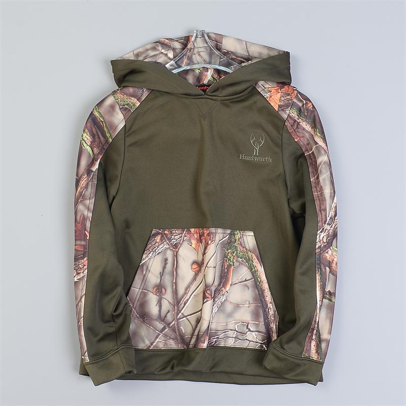 45亲子装女式加绒连帽卫衣L80711刺绣拼接户外静音春秋套头短外套