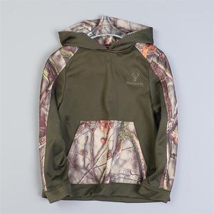 45亲子装 加绒连帽卫衣L80711刺绣拼接户外静音春秋套头短外套 女式