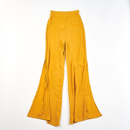 夏季松紧腰腿部开叉宽松显瘦长裤