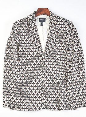 523外贸原单格纹复古港风休闲西装女82065春秋新款宽松中长款外套