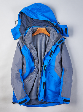 428户外潮牌冲锋衣女外套三合一80451春秋冬拆卸加绒加厚两件套装