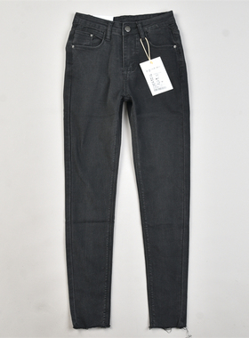 韩版新品弹力小脚牛仔裤女L83367中腰提臀瘦腿裤四季潮流铅笔长裤