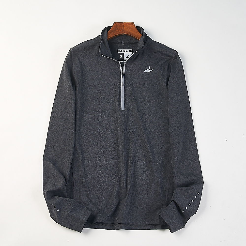 外贸单户外运动风半拉链长袖T恤