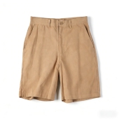 自然腰透气百搭五分裤 男女H85926夏季 纯色休闲直筒短裤 日单韩版