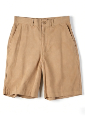 日单韩版纯色休闲直筒短裤男女H85926夏季自然腰透气百搭五分裤