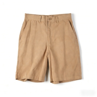 自然腰透气百搭五分裤 男女H85926夏季 纯色休闲直筒短裤 日单韩版