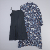 宽松长裙 216碎花雪纺连衣裙两件套装 78600飘带领灯笼袖 吊带裙子