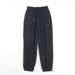 宽松高腰系带收口运动长裤 韩版 新款 女H83764秋季 全棉束脚休闲卫裤