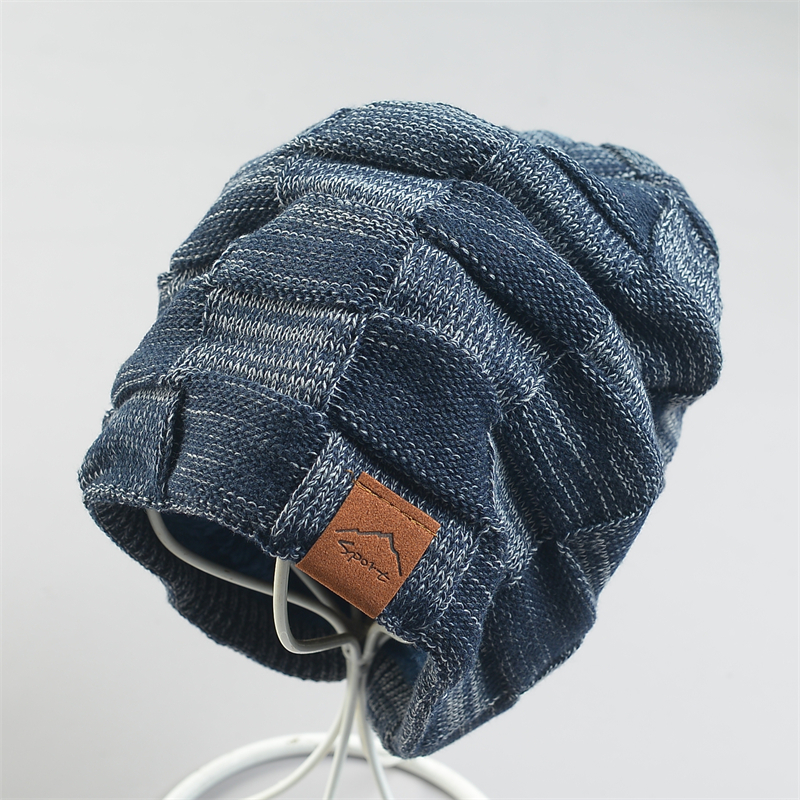 精品外贸文艺废土加绒加厚针织帽男女L84585成人儿童包头保暖帽子