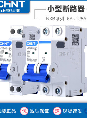 正泰空气开关2P63A家用小微型断路器空开NXB-6332塑壳断总电闸251