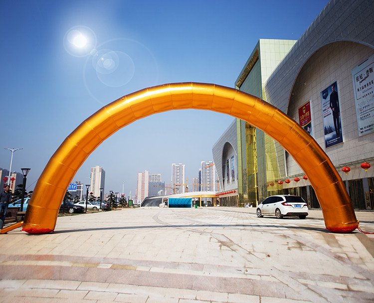 婚庆开业彩虹门庆典金色充气拱门6米8米10米12米店庆双龙拱门气模