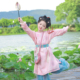 全程锦绣唐制圆领袍粉色可爱女童汉服国学服国风两件装 2025秋新款