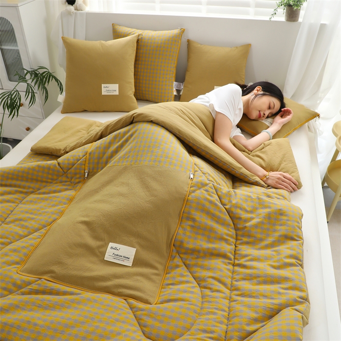 轻奢简约A类全棉抱枕被两用车载靠垫办公室午睡便携二合一空调被