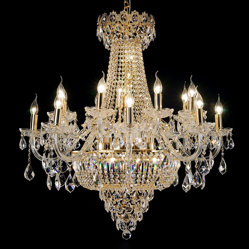 宴会厅别墅餐厅奢华金色水晶吊灯