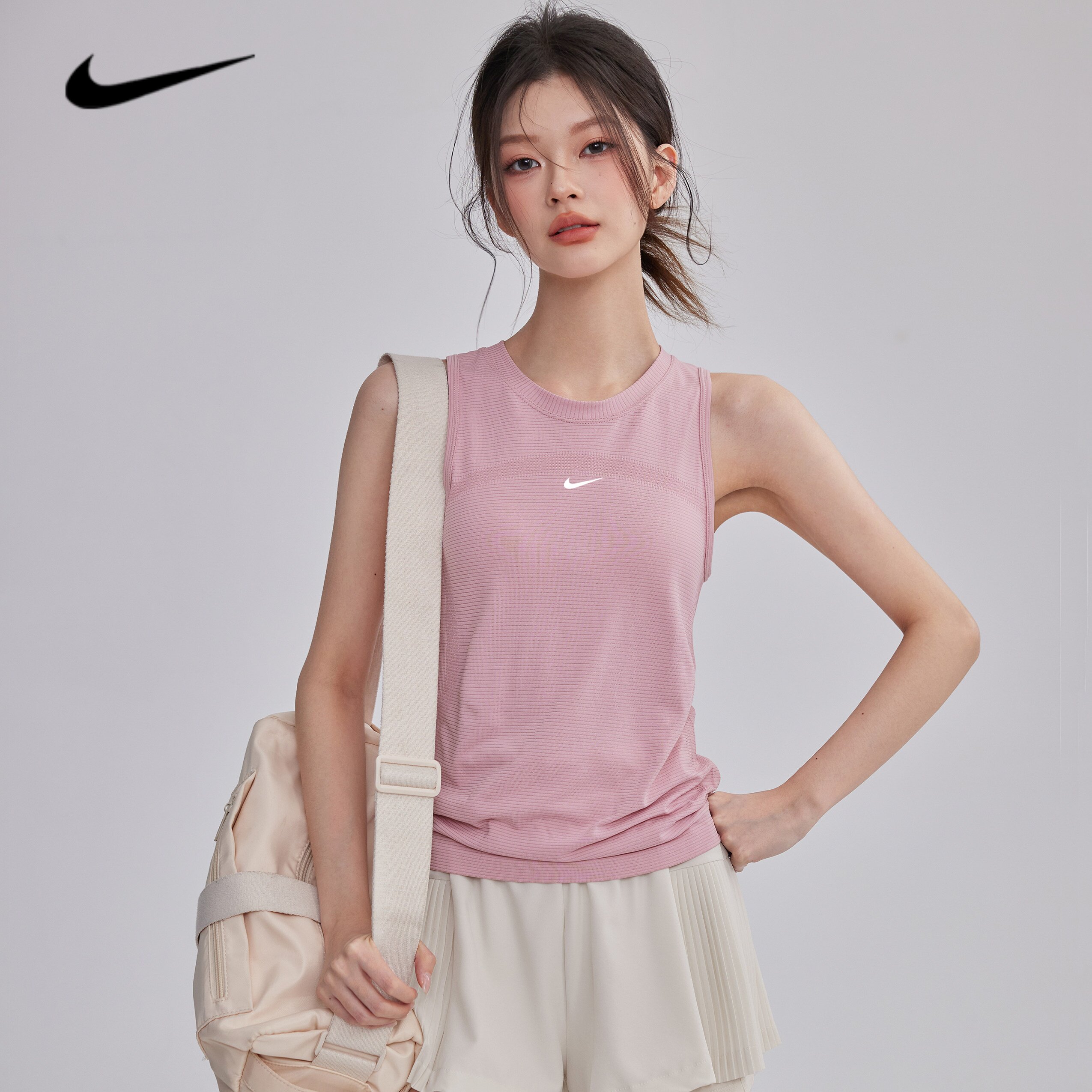 耐克NIKE运动背心女速干短袖健身无袖跑步瑜伽训练透气上衣T恤