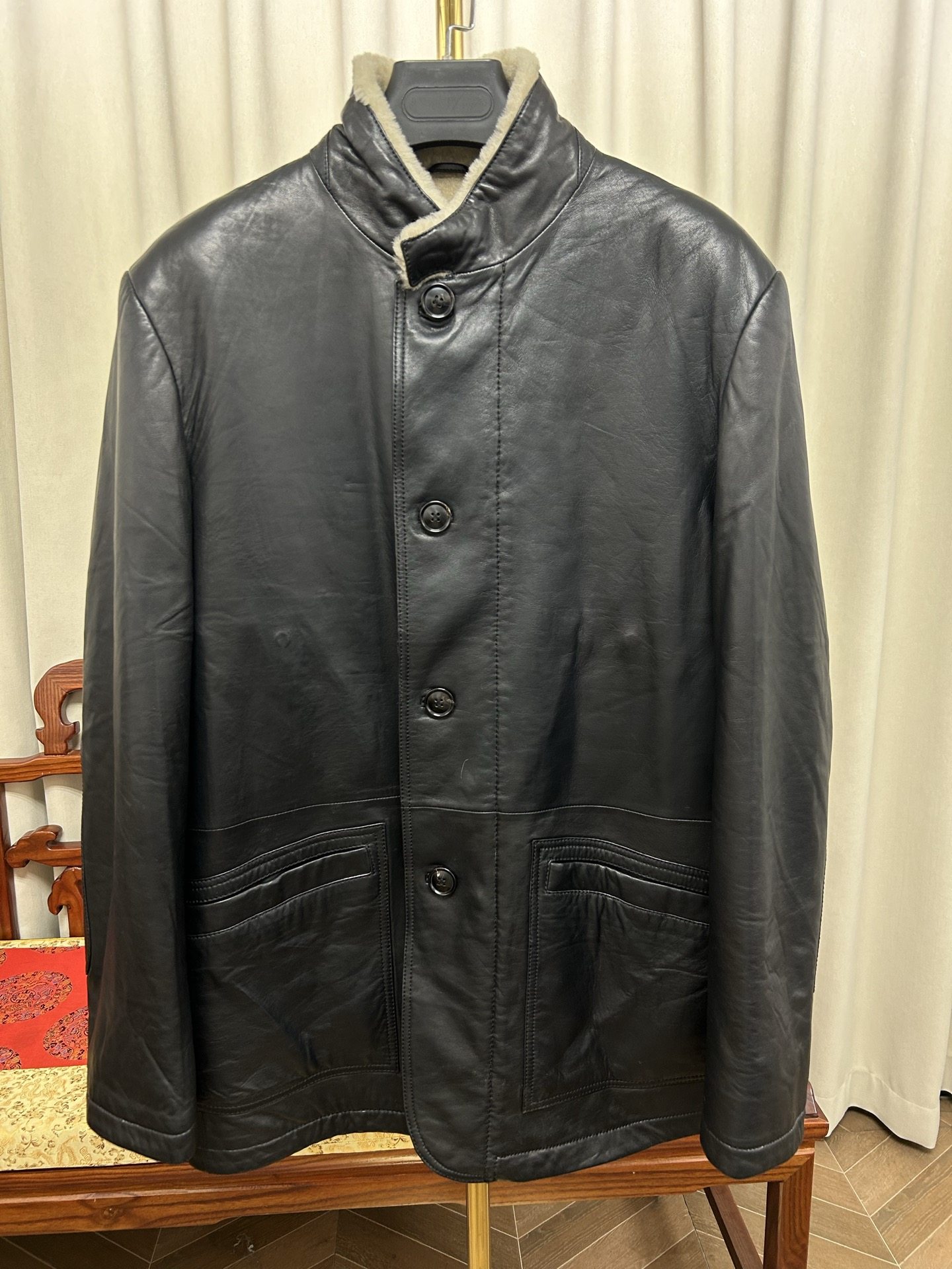 外贸原单皮毛一体外套男25新款高级感黑色宽松慵懒美式绵羊皮二体,男装,皮草,淘宝优惠券,粉丝福利购,淘宝优惠卷