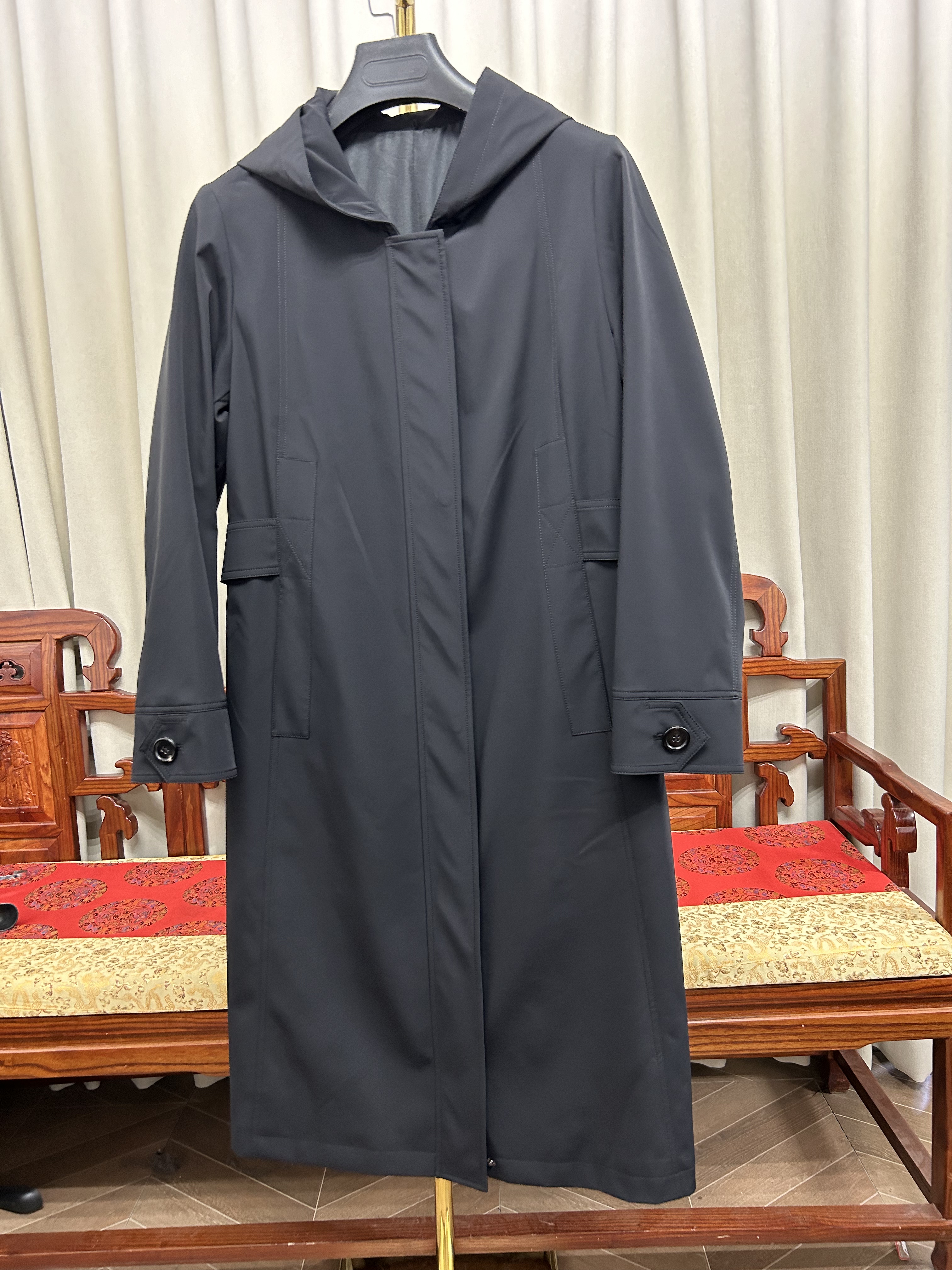 品牌订单余单女士长款派克服外皮春秋款可搭配内胆连帽风衣拉链款