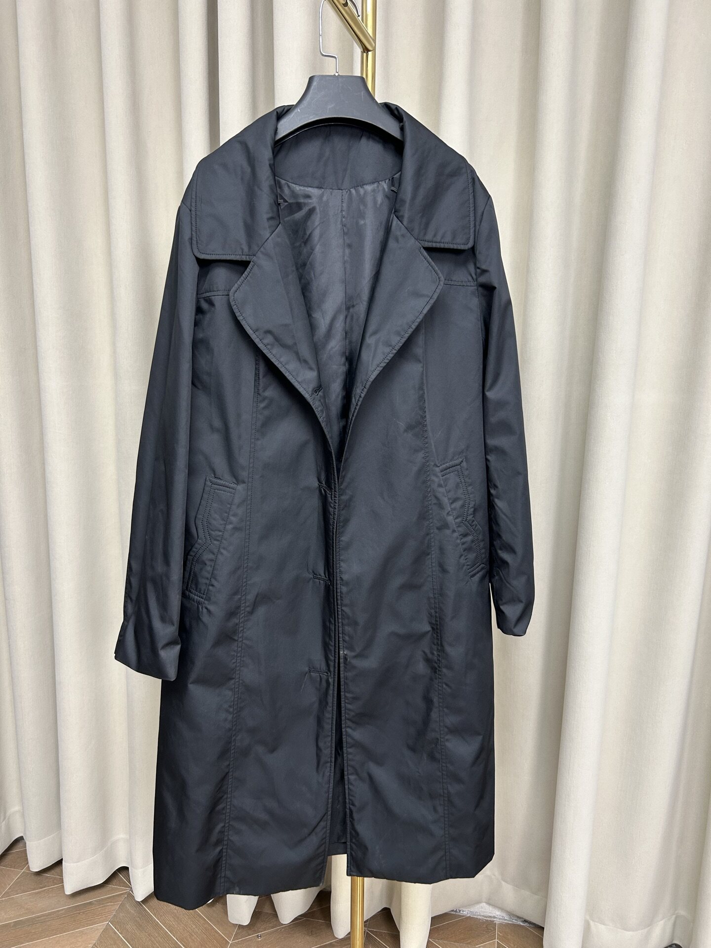 工厂甩卖西装领女士中长款派克服外皮风衣水貂内胆高端皮草春外套
