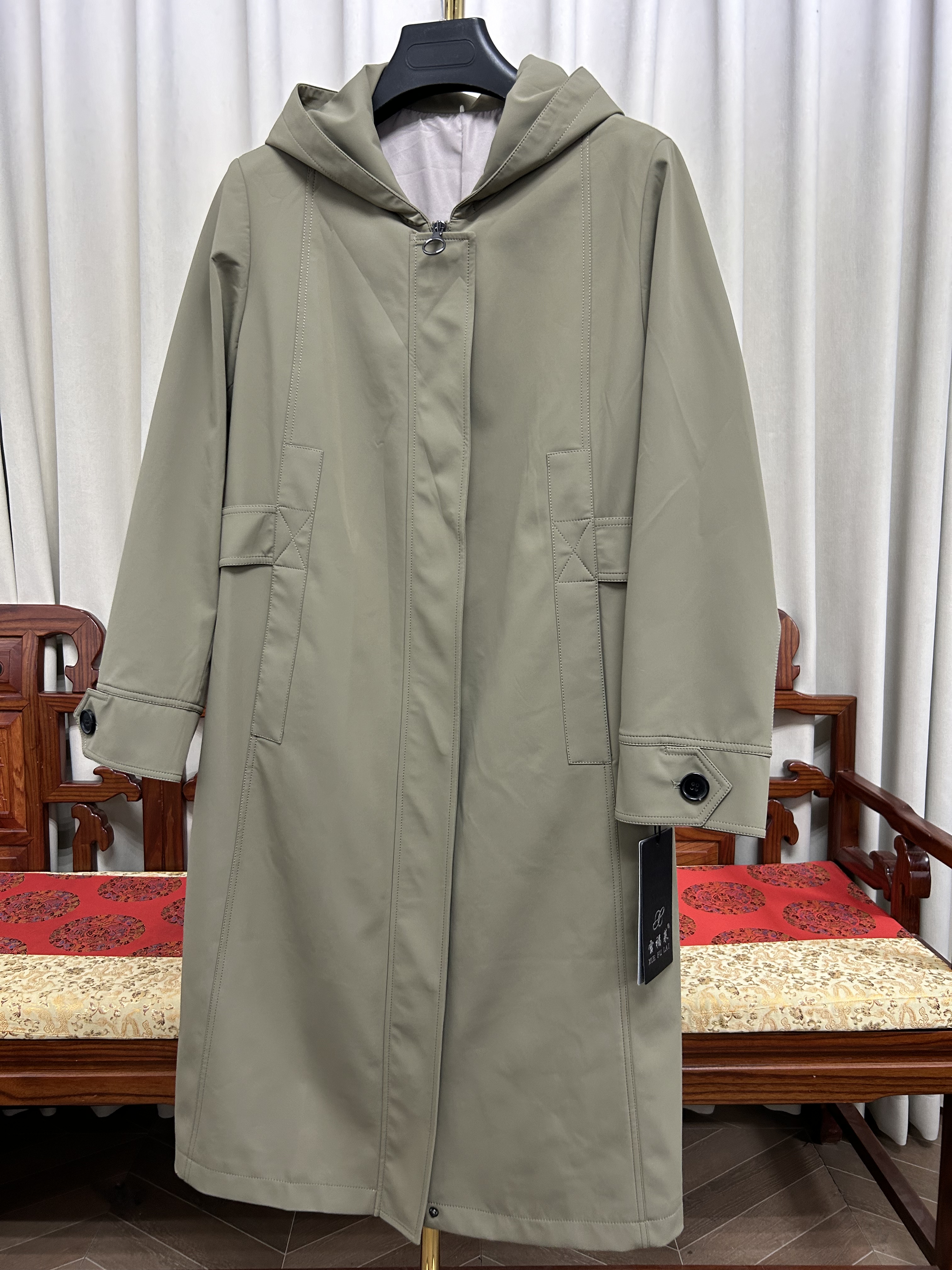 品牌订单余单女士长款派克服外皮春秋款可搭配内胆连帽风衣拉链款