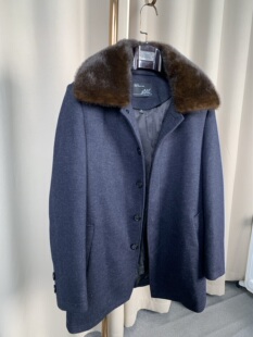 男士中老年款羊毛大衣特价派克服皮草兔毛内胆可拆仿水貂毛领清仓