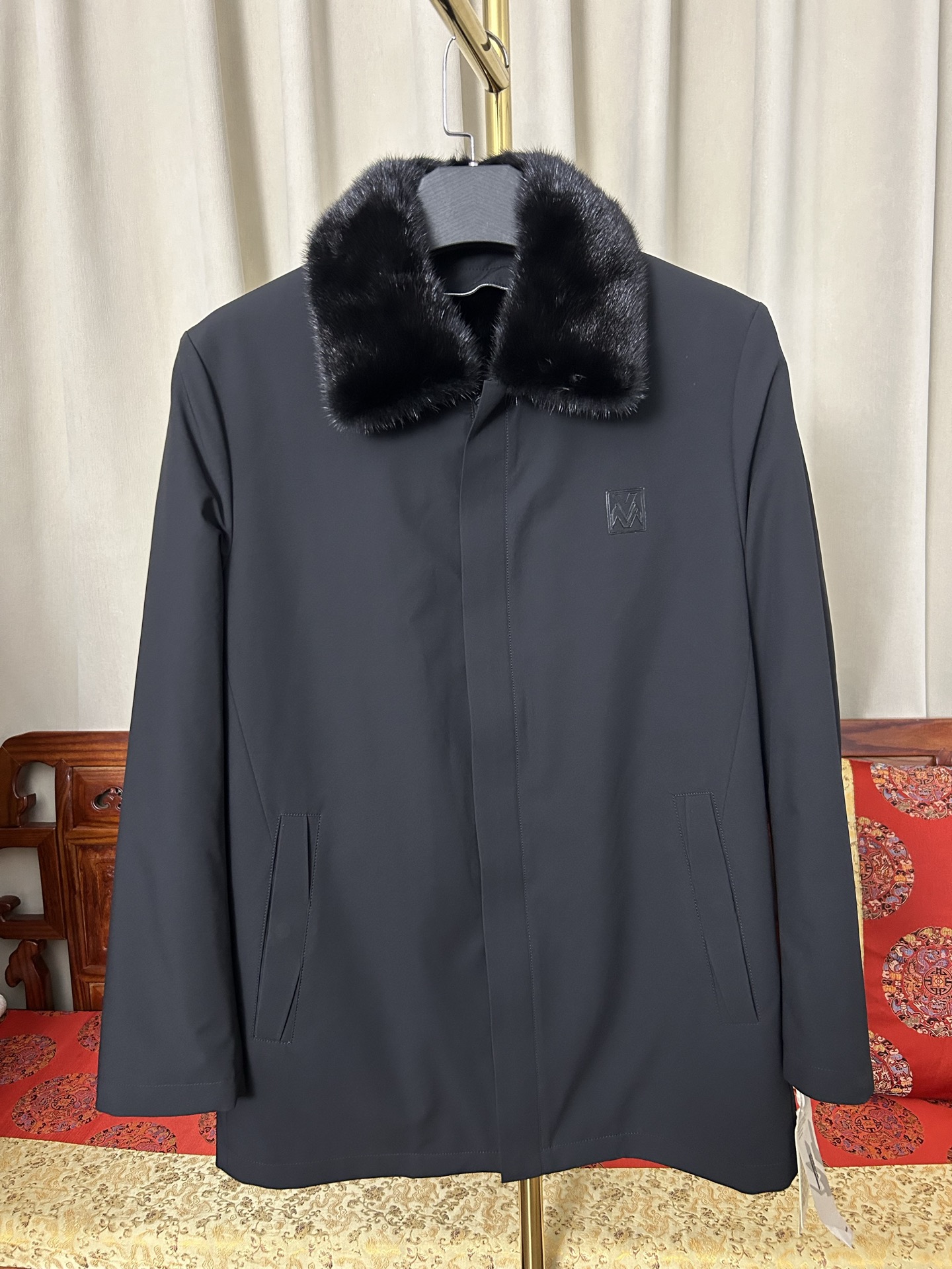 工厂甩卖品牌订单余单男士高端派克服皮草进口水貂领内胆可拆兔袖