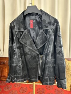 工厂清货新西兰进口真皮夹克外套迷彩款绵羊皮轻薄款皮衣外套女款