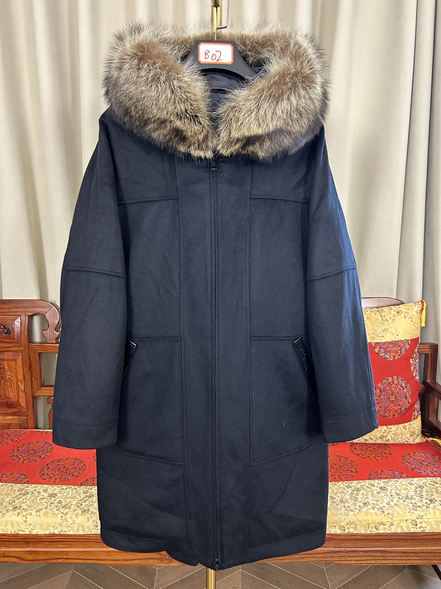 貉子毛领连帽中长款派克服男士高端欧货大版羽绒内胆可拆皮草外套