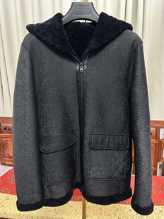 防羊羔毛皮毛一体中长款 皮衣连帽皮草大衣外套厚两穿 男士 26新款