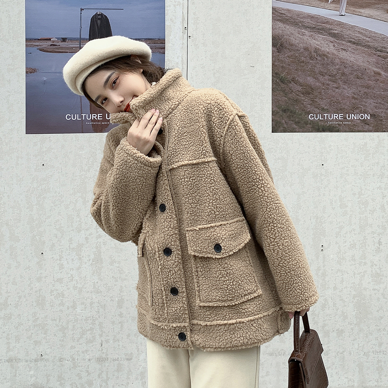 Real shot ~ retro Korean version of lapel cashmere coat warm women's woolen coat fall / winter 2020