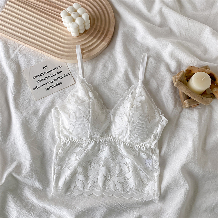 Real price real shot 2021 spring and summer new LACE SLING bra women's wrapped underwear vest with beautiful back