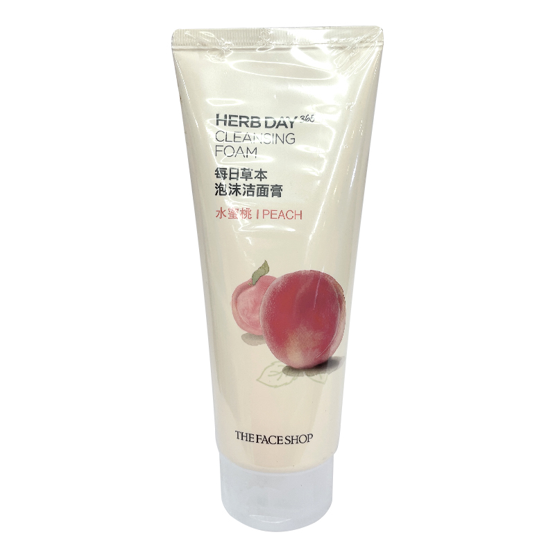 菲诗小铺thefaceshop每日草本水蜜桃泡沫洁面膏洗面乳洗面奶国产