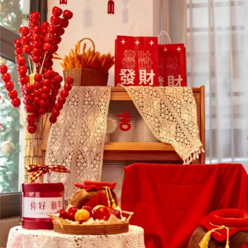 2024新年店铺装饰创意年味布置春节元宵店铺背景摆件装饰场景布置