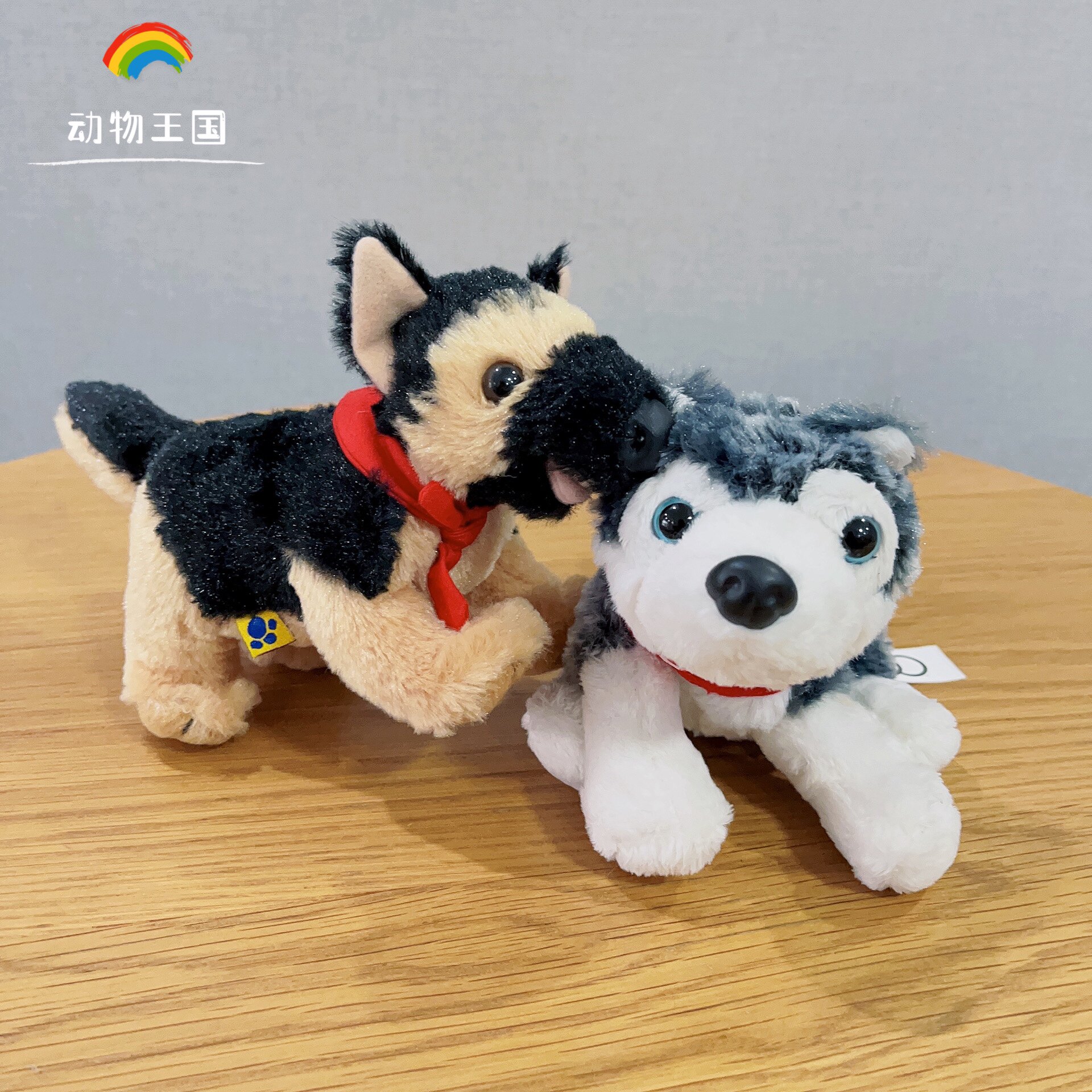 可爱仿真动物哈士奇狗狗毛绒玩具德国牧羊犬公仔早教儿童节日礼物