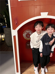 童童妈定制男童韩版宽松翻领半拉链马甲儿童背心宝宝毛圈棉春秋装