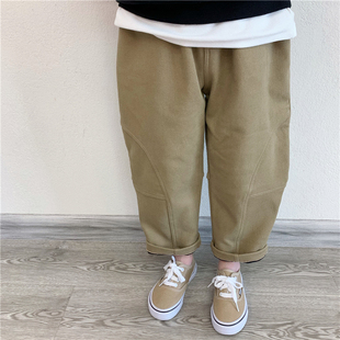 冬装 萝卜老爹长裤 宽松斜纹棉一体绒儿童休闲裤 童妈定制男女童韩版