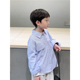 秋装 衬衫 宽松纯棉蓝紫条纹衬衣儿童翻领学院长袖 童妈定制男童韩版