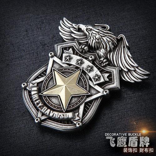 黄铜老鹰装饰扣财布扣机车徽章