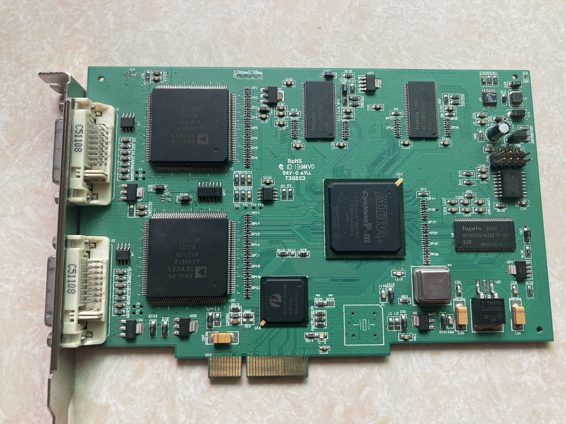 嘉恒中自OK_VGA41B-4E高清采集卡2路DVI信号电脑彩B超内窥镜图像