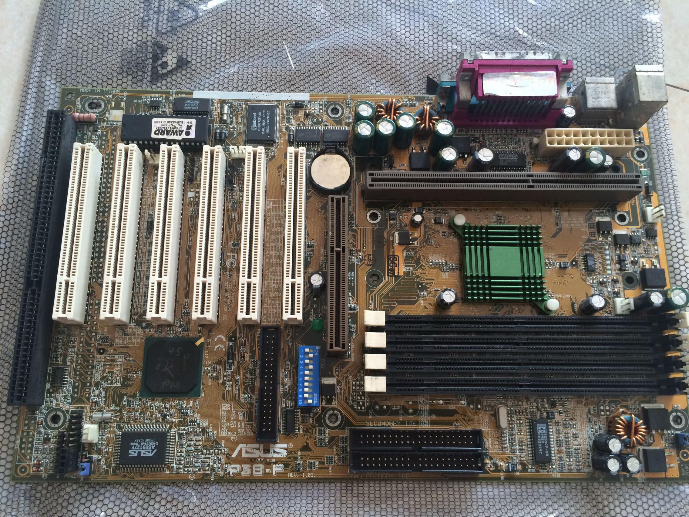 华硕 ASUS P3B-F P2B-F BX440 SLOT1 ISA槽主板现货成色好